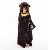 LazyOne Hooded Critter Fleece Blanket Buffalo