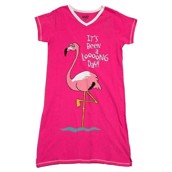 LazyOne Womens Flamingo Looong Day Nightshirt V Neck