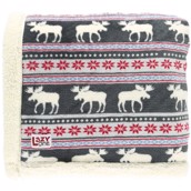Moose Fair Isle Sherpa Throw Blanket
