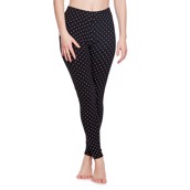 Dots Black Good Mood Long Length Ladies Leggings, Adult, S