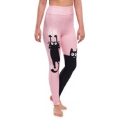 Pink Cats High Waist Ladies Leggings, Adult Onesize