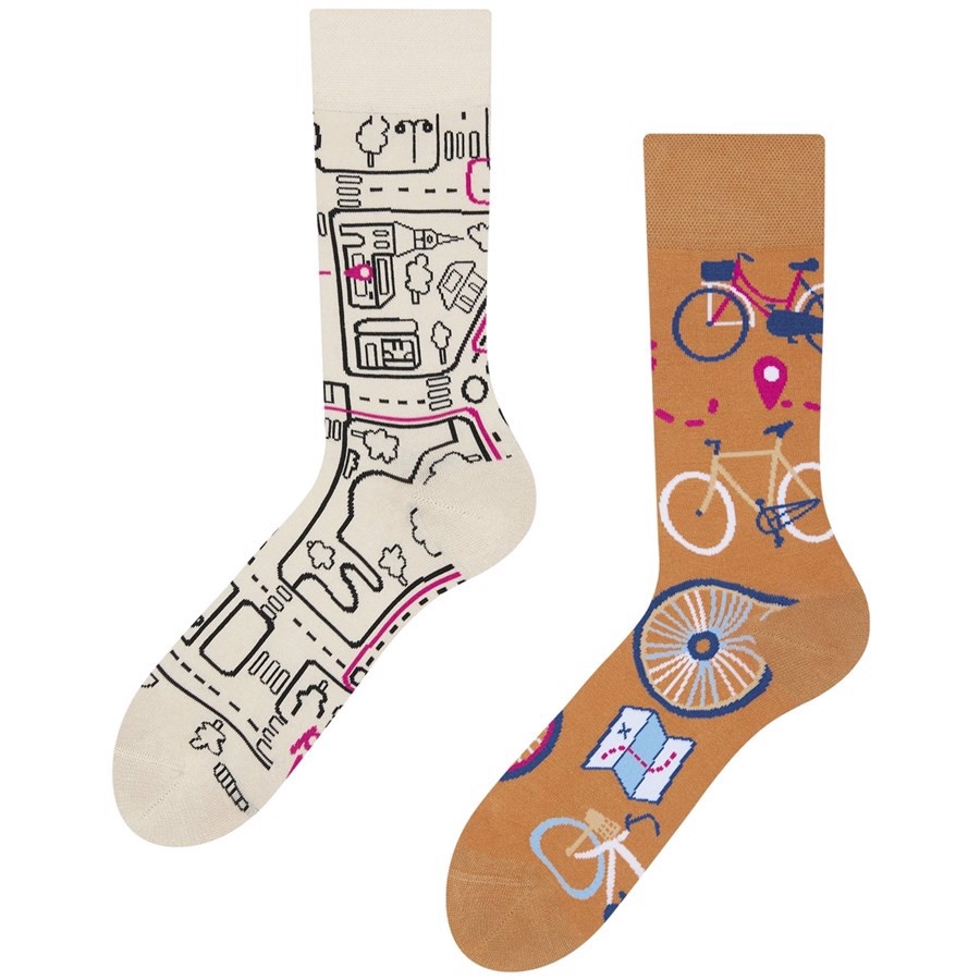 Humor sokker voksen - CITY BIKE, size 35-38