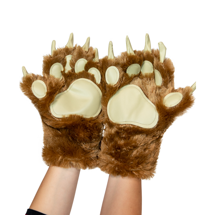 Brown Bear Paw Mitts, Child Medium