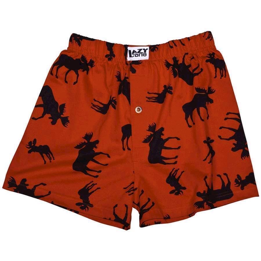 LazyOne Classic Moose Red Mens Boxer Shorts