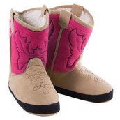 LazyOne Womens Pink Cowboy Bootie Slippers