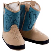 LazyOne Boys Blue Cowboy Bootie Slippers