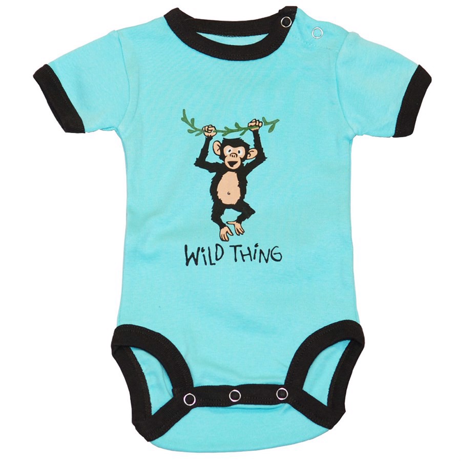 LazyOne Boys Wild Thing Monkey Babygrow Vest