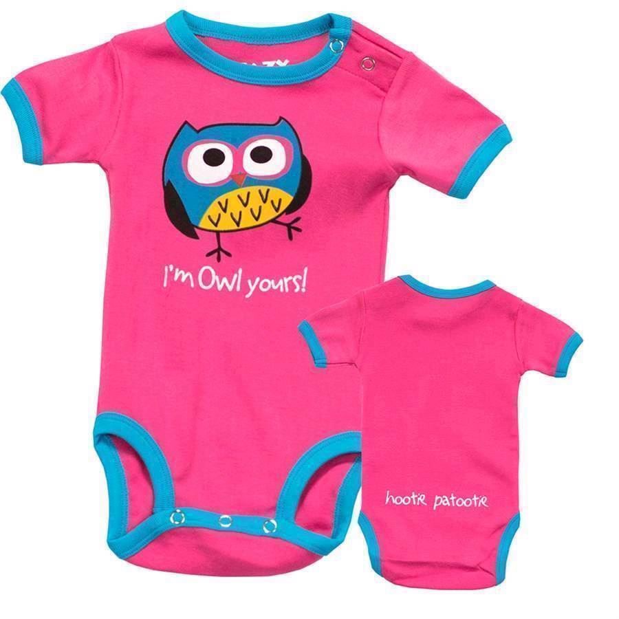 LazyOne Girls I\'m Owl Yours Babygrow Vest