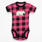 LazyOne Girls Bear Plaid Applique Babygrow Vest