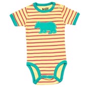 LazyOne Girls Bear Stripe Babygrow Vest