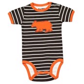 LazyOne Boys Bear Stripe Babygrow Vest