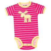 LazyOne Girls Moose Stripe Babygrow Vest