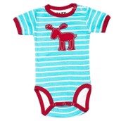 LazyOne Boys Moose Stripe Babygrow Vest