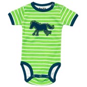 LazyOne Boys Horse Stripe Babygrow Vest