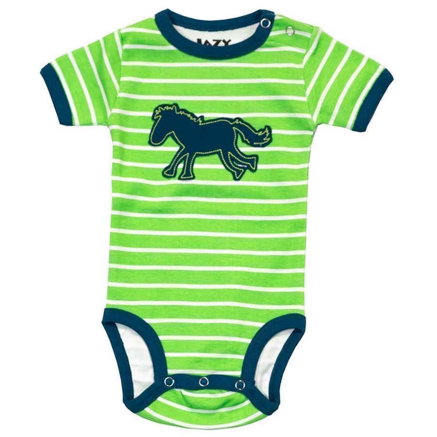 LazyOne Boys Horse Stripe Babygrow Vest