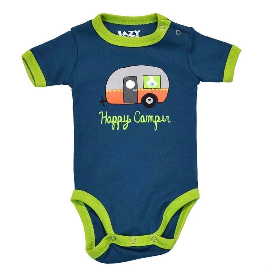 LazyOne Boys Happy Camper Babygrow Vest