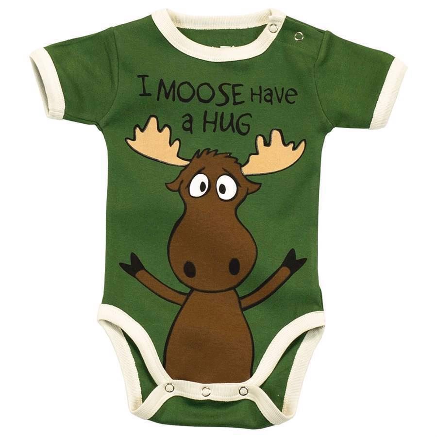 LazyOne Boys I Moose Have a Hug Babygrow Vest