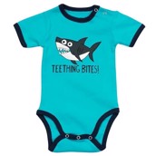 LazyOne Unisex Teething Bites Shark Babygrow Vest