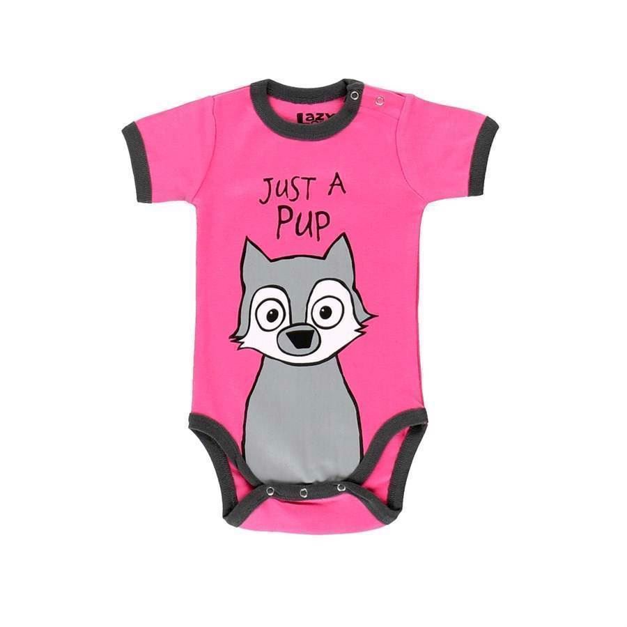 LazyOne Unisex girls Wolf just a Pup Babygrow Vest