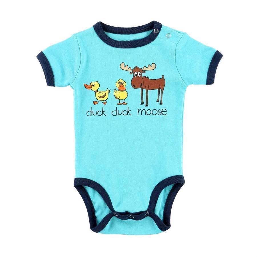 LazyOne Unisex boys Duck Duck Moose Babygrow Vest