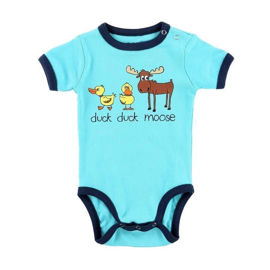 LazyOne Unisex boys Duck Duck Moose Babygrow Vest