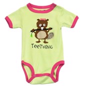 LazyOne Girls Teething Babygrow Vest