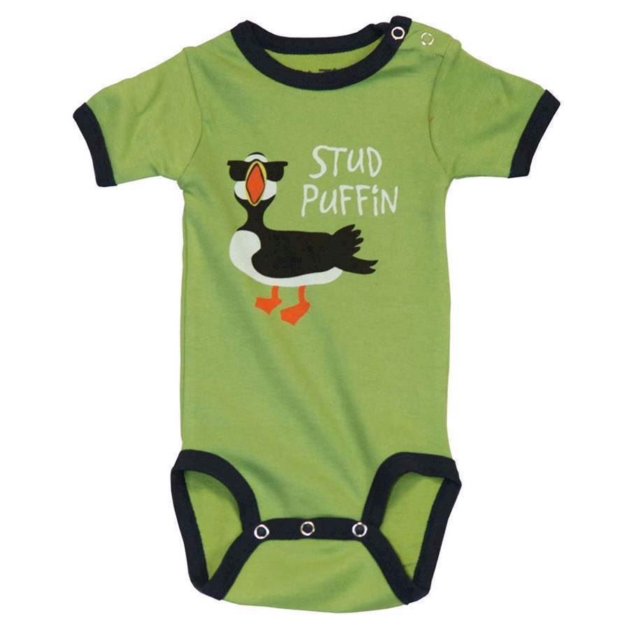 LazyOne Boys Stud Puffin Babygrow Vest