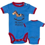 LazyOne Boys My Horse Rocks Babygrow Vest