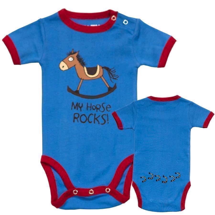 LazyOne Boys My Horse Rocks Babygrow Vest