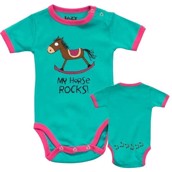 LazyOne Girls My Horse Rocks Babygrow Vest