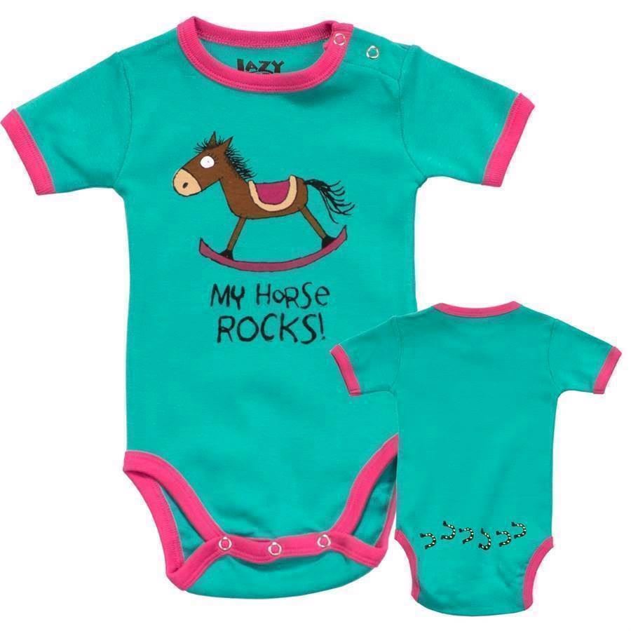 LazyOne Girls My Horse Rocks Babygrow Vest