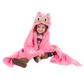 LazyOne Hooded Critter Fleece Blanket Pink Horse