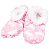 LazyOne Classic Moose Pink Fuzzy Feet Slippers