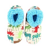 LazyOne Pattern Moose Fuzzy Feet Slippers