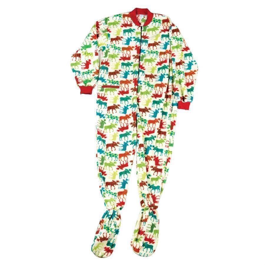 LazyOne Unisex Pattern Moose Footie Onesie