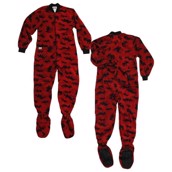 LazyOne Classic Moose Red Footie Onesie Adult