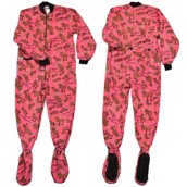 LazyOne Don't Moose with Me Girl Pink Footie Onesie Adult