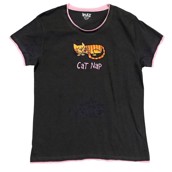 LazyOne Womens Cat Nap PJ TShirt