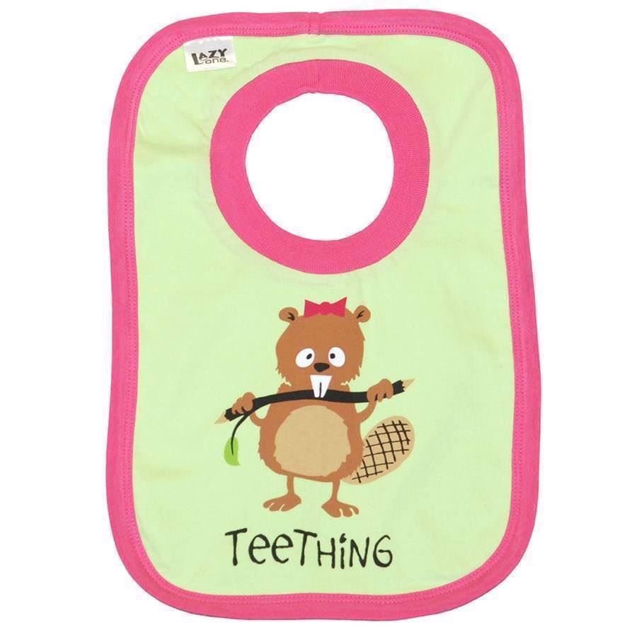 LazyOne Girls Teething Baby Bib