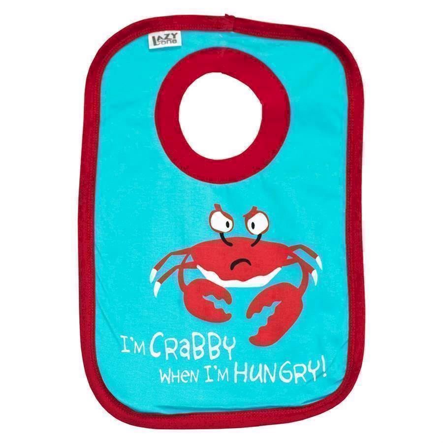 LazyOne Boys Crabby When Im Hungry Baby Bib