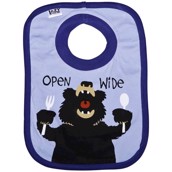 LazyOne Boys Open Wide Bear Baby Bib