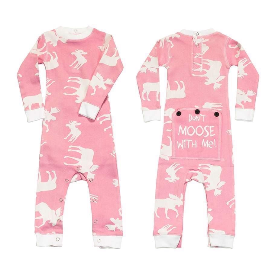 LazyOne Girls Classic Moose Pink Flapjack Infant