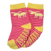 LazyOne Girls Moose Stripe Infant Socks