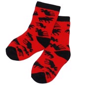 LazyOne Unisex Classic Moose Red Infant Socks