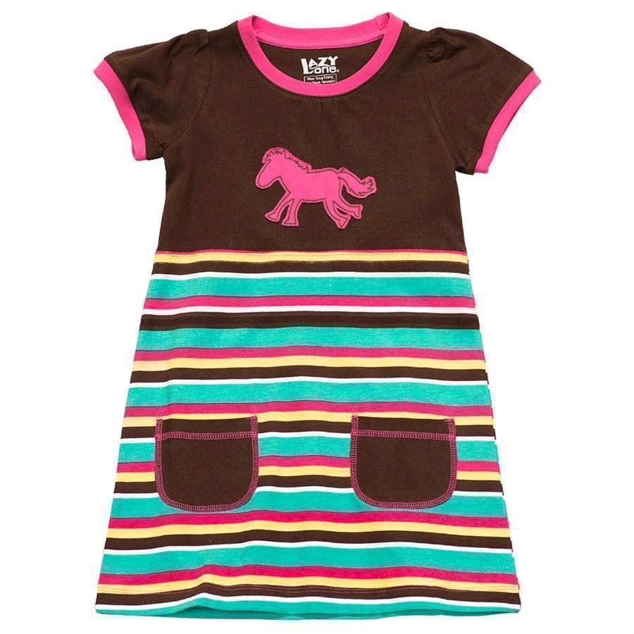 LazyOne Horse Stripe Girls T-Shirt Dress