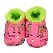 LazyOne Dont Moose With Me Kids Fuzzy Feet Slippers