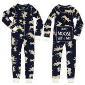 LazyOne Boys Classic Moose Blue Kids Flapjack