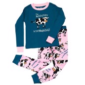 LazyOne Girls Mooody in the Morning Kids PJ Set Long Sleeve