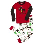 LazyOne Unisex Moosletoe Kids PJ Set Long Sleeve