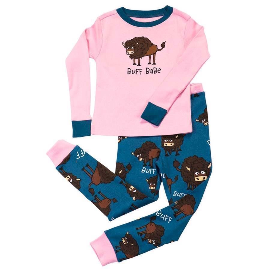 LazyOne Girls Buff Babe Kids PJ Set Long Sleeve